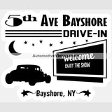 5Th Avenue Bayshore Drive In New York Drive-In Sticker Stickers