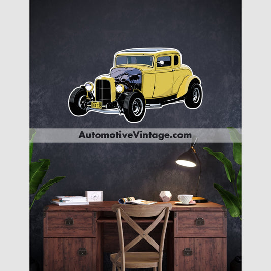 American Graffiti 1932 Deuce Coupe Famous Car Wall Sticker 12 Wide