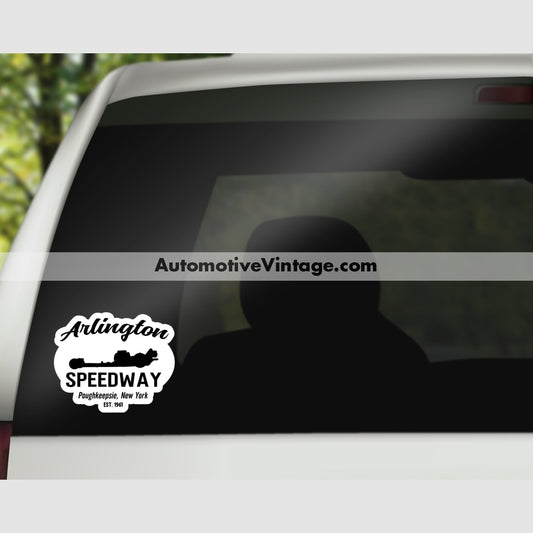 Arlington Speedway Poughkeepsie New York B&W Drag Racing Sticker Stickers