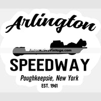 Arlington Speedway Poughkeepsie New York B&W Drag Racing Sticker Stickers