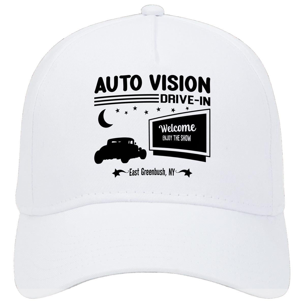Auto Vision Drive-In East Greenbush New York Drive In Movie Hat White