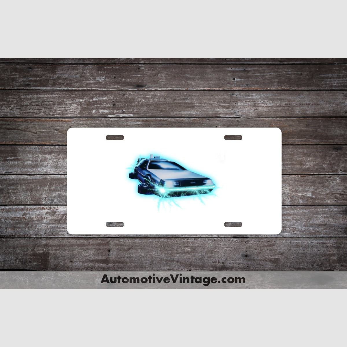 Back To The Future Delorean Famous Car License Plate White