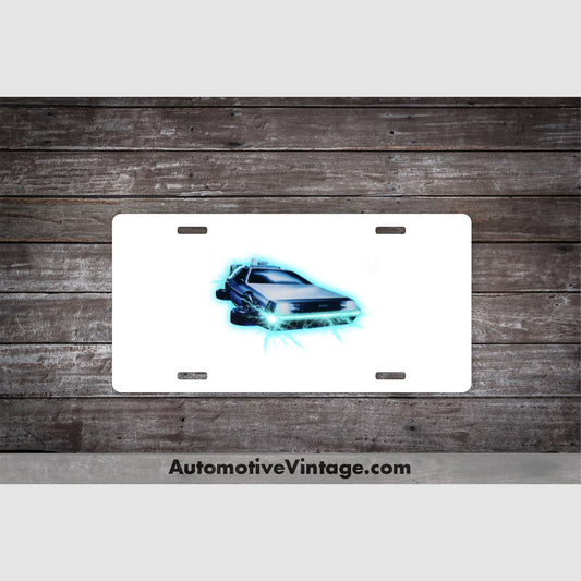 Back To The Future Delorean Famous Car License Plate White