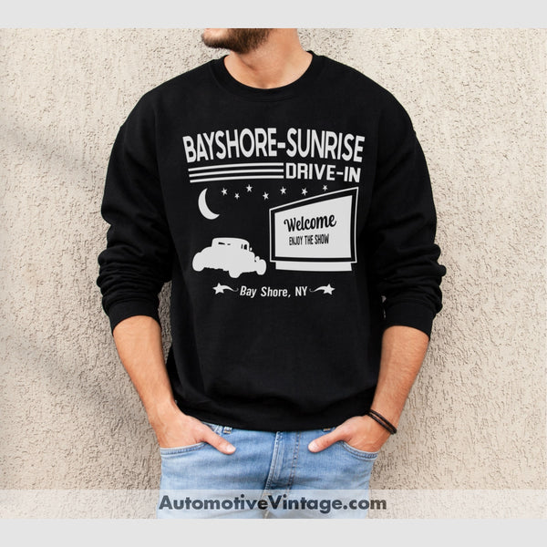 Bayshore-Sunrise Drive-In Bayshore New York Drive In Sweatshirt Black / S
