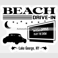 Beach Drive In Lake George New York Drive-In Sticker Stickers