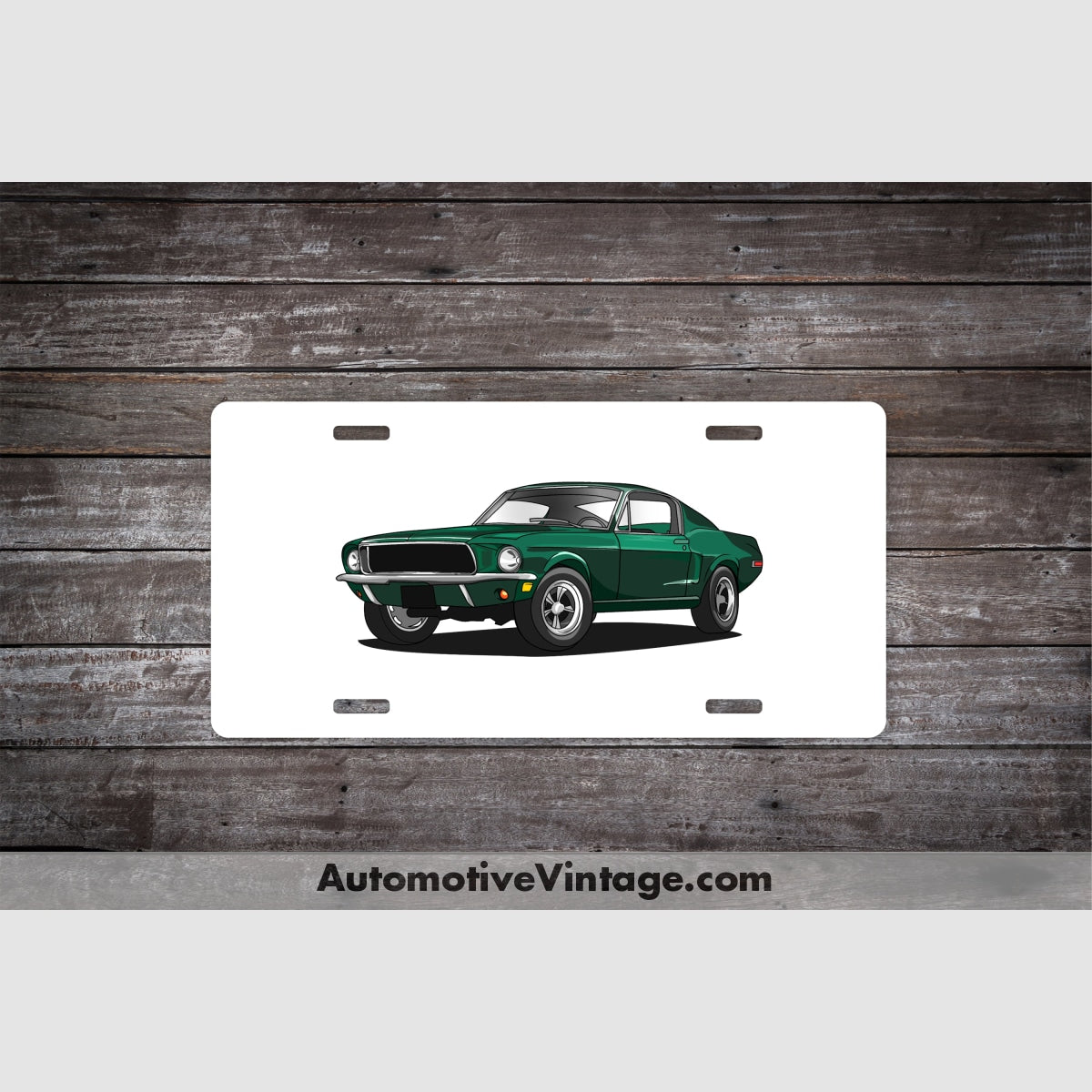 Bullitt Ford Mustang Famous Car License Plate White