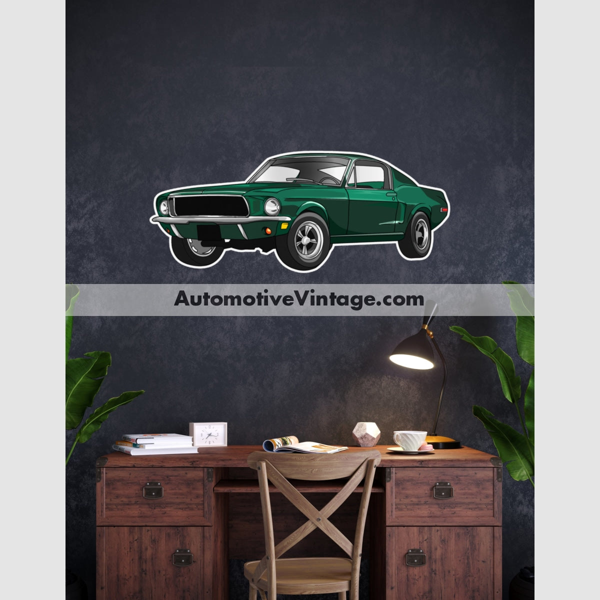 Bullitt Ford Mustang Indoor Famous Car Wall Sticker 12 Wide