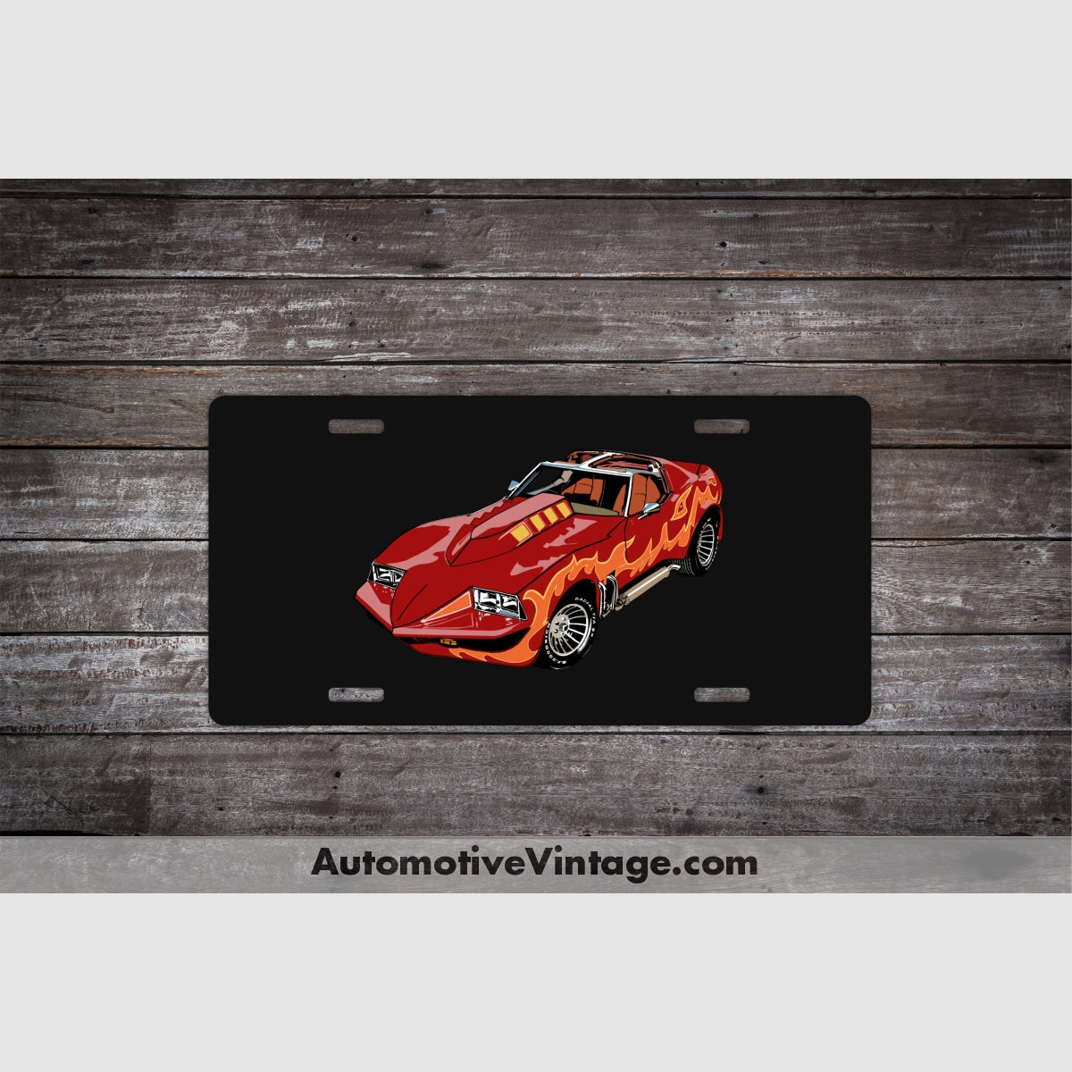 Corvette Summer Famous Car License Plate Black
