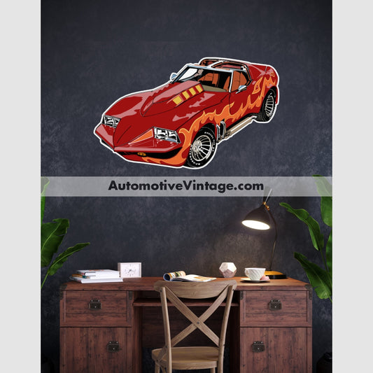Corvette Summer Famous Car Wall Sticker 12 Wide