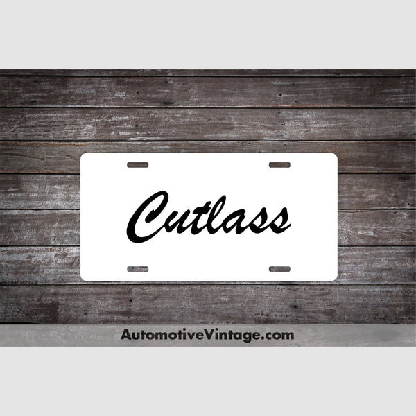 Oldsmobile Cutlass License Plate White With Black Text Car Model