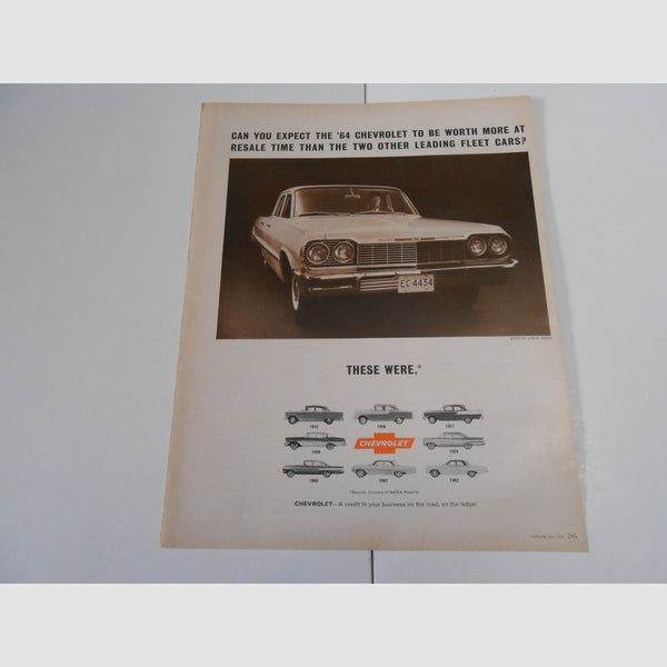 Chevrolet Biscayne Original Magazine Car Ad (1964)