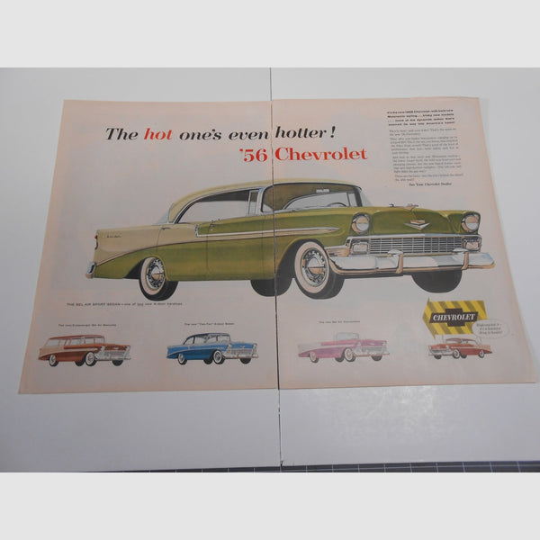 Chevrolet Belair 210 Original Double Magazine Car Ad (1956)