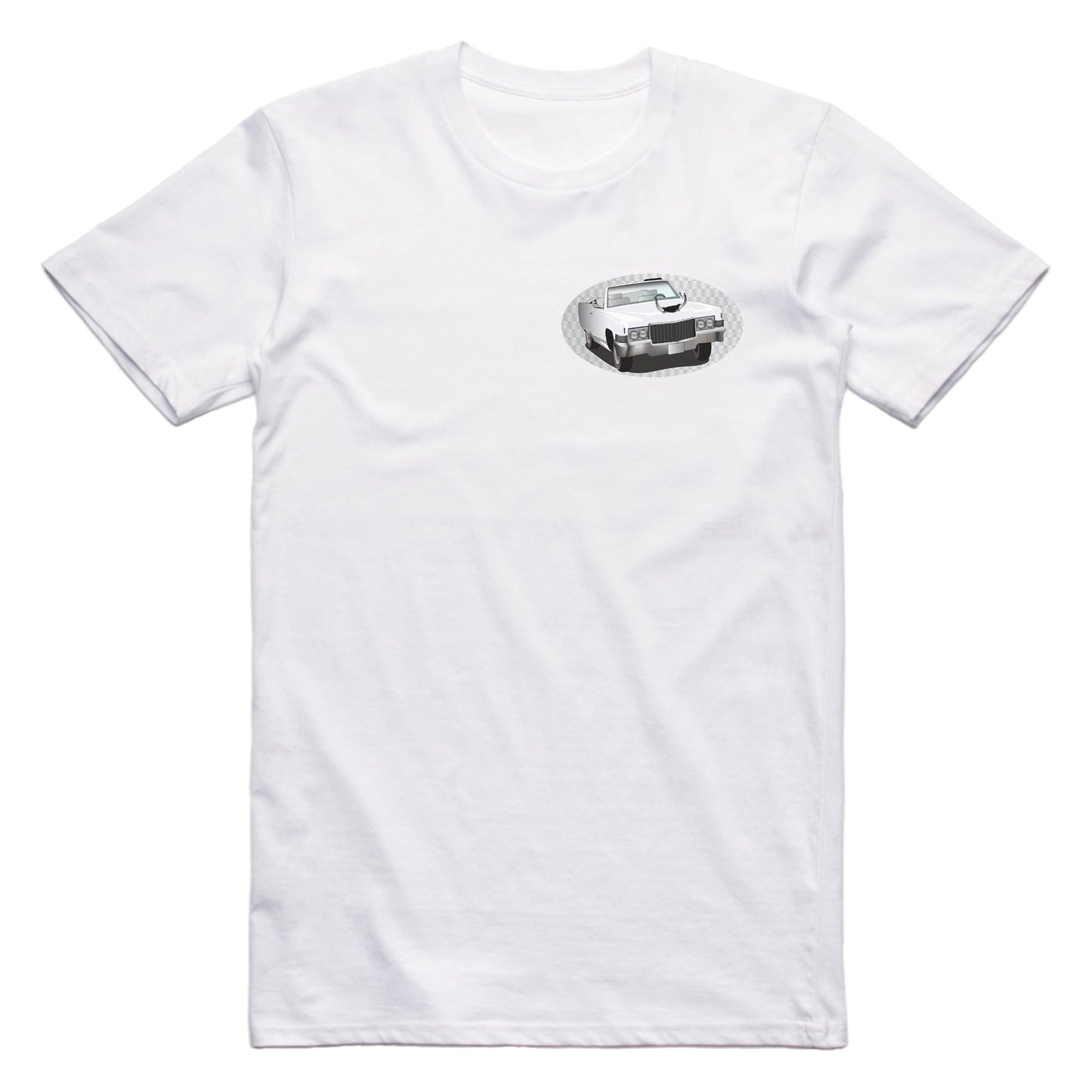 Dukes of Hazzard Boss Hogg Cadillac Famous Car Chest Logo T-shirt White / S Famous Car T-Shirt