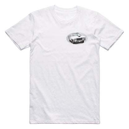 Dukes of Hazzard Boss Hogg Cadillac Famous Car Chest Logo T-shirt White / S Famous Car T-Shirt