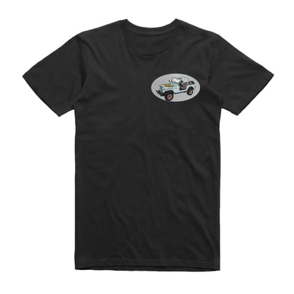 Dukes of Hazzard Daisy Duke Jeep Famous Car Chest Logo T-shirt Black / S Famous Car T-Shirt