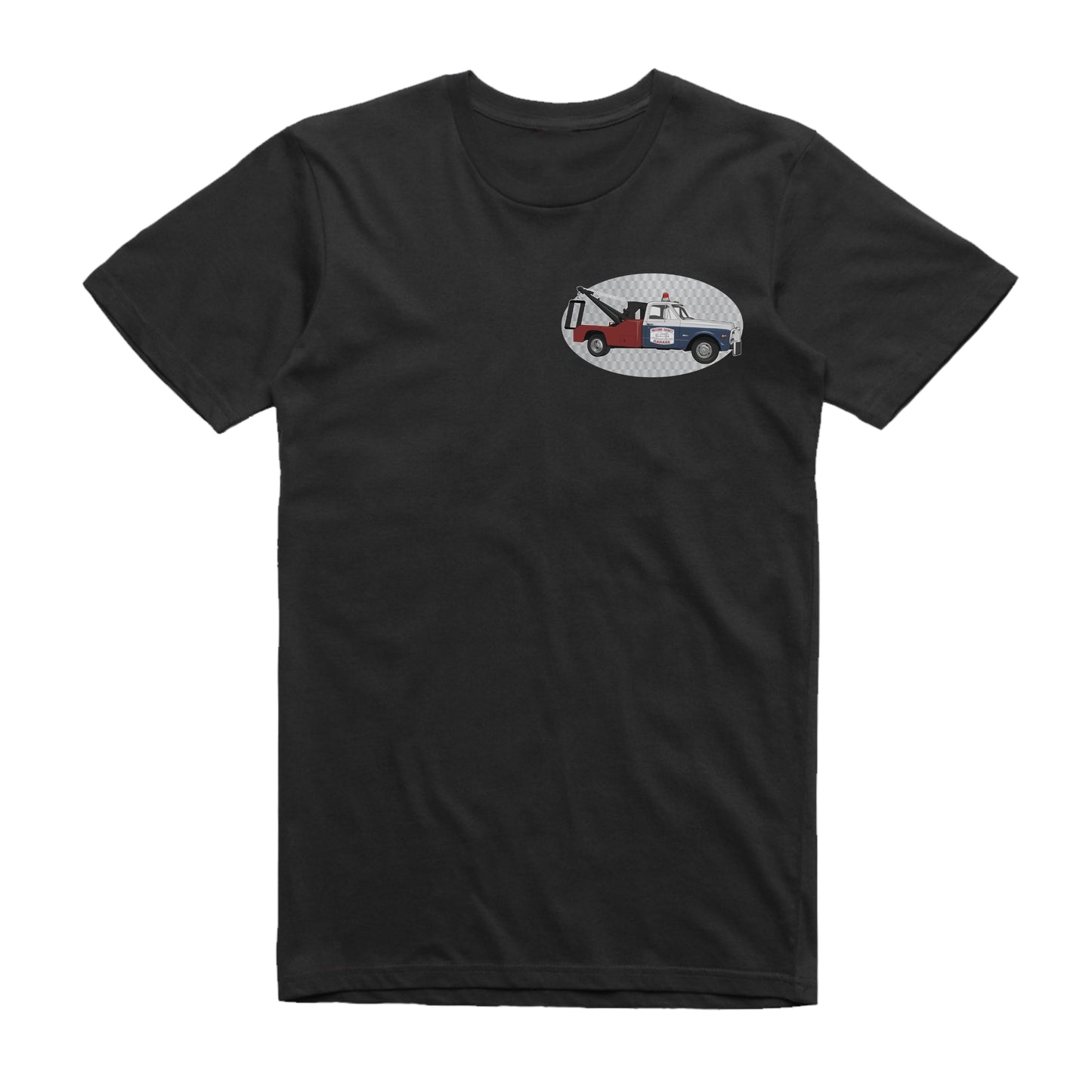 Dukes of Hazzard Cooters Tow Truck Famous Car Chest Logo T-shirt Black / S Famous Car T-Shirt