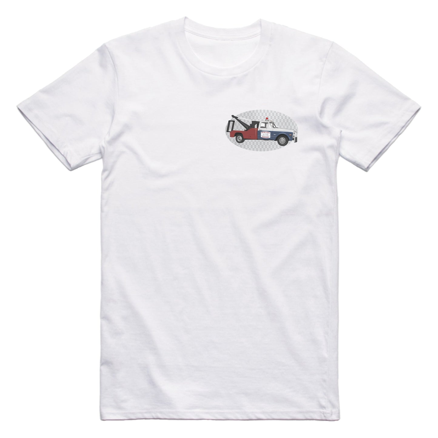 Dukes of Hazzard Cooters Tow Truck Famous Car Chest Logo T-shirt White / S Famous Car T-Shirt