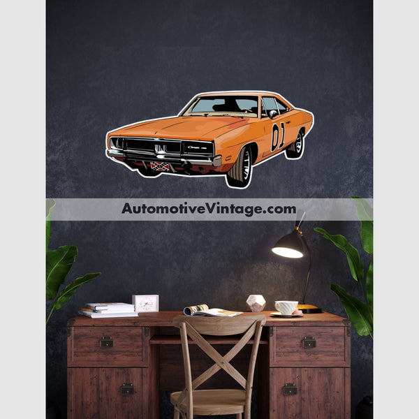 Dukes Of Hazzard General Lee Famous Car Wall Sticker 12 Wide