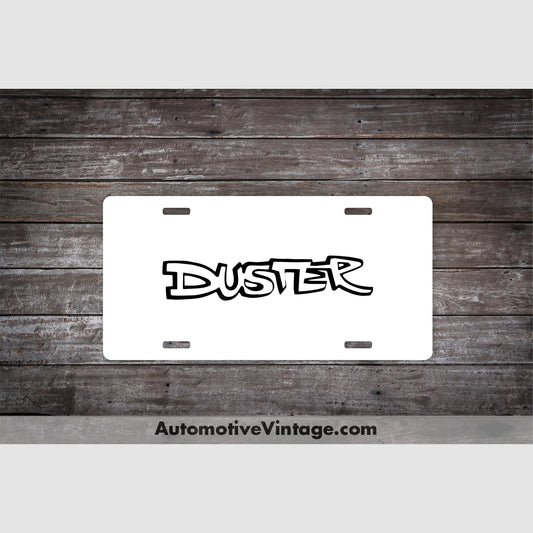 Plymouth Duster License Plate White With Black Text Car Model