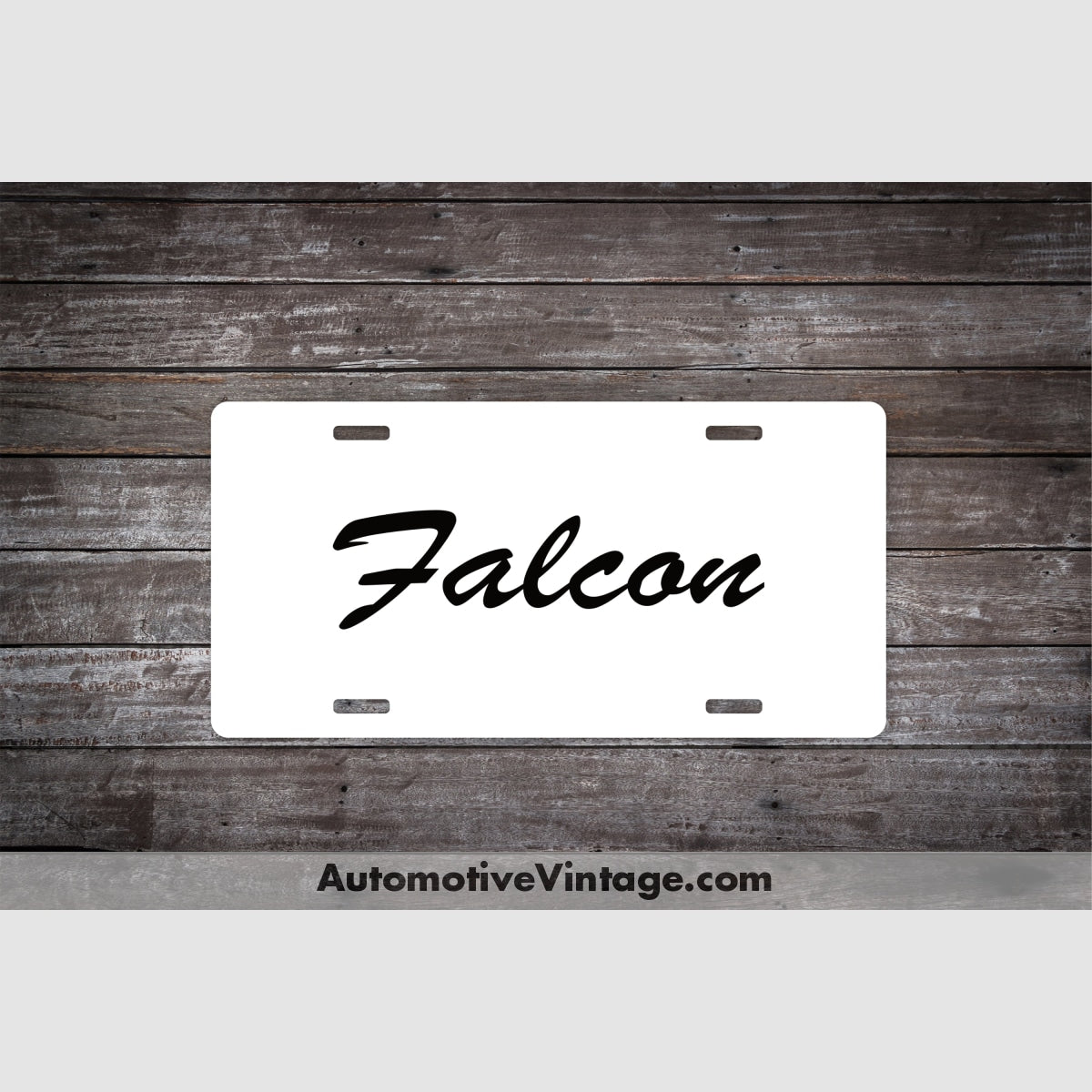 Ford Falcon License Plate White With Black Text Car Model