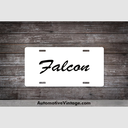 Ford Falcon License Plate White With Black Text Car Model