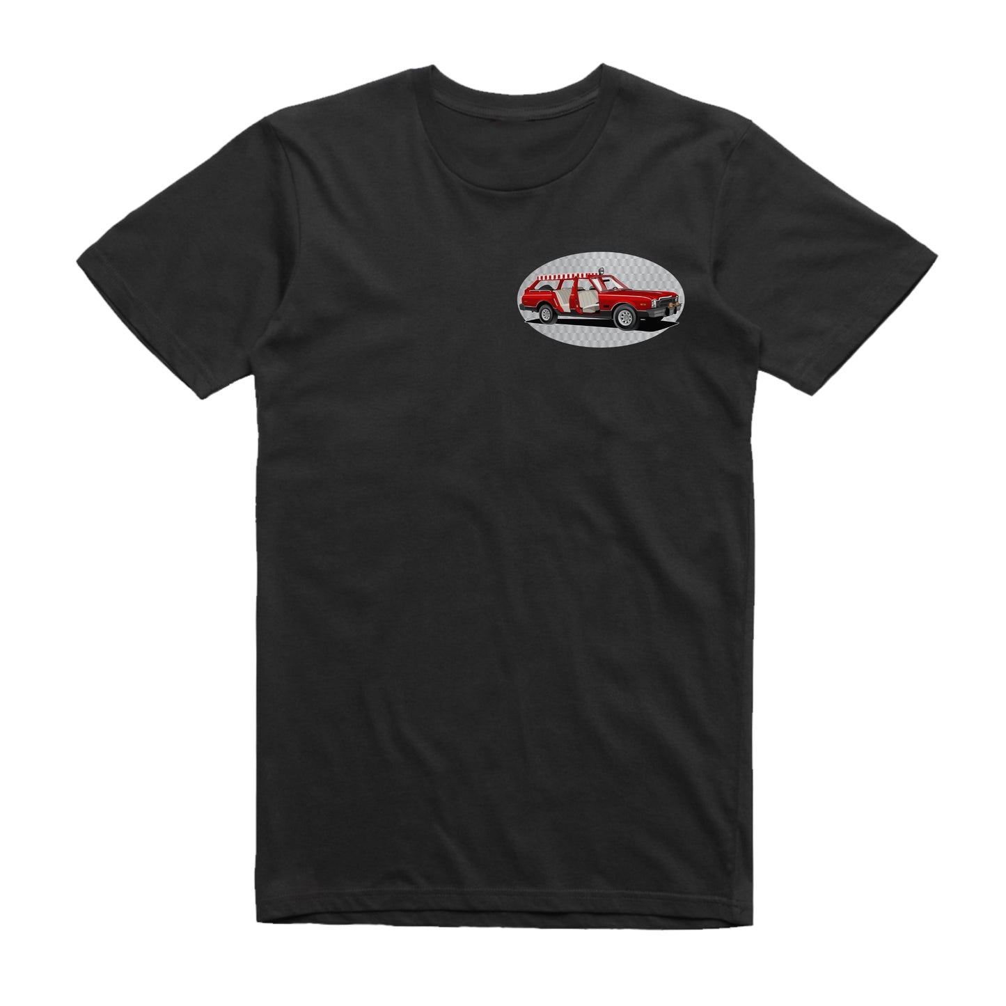 Fantasy Island Plymouth Volare Famous Car Chest Logo T-shirt Black / S Famous Car T-Shirt