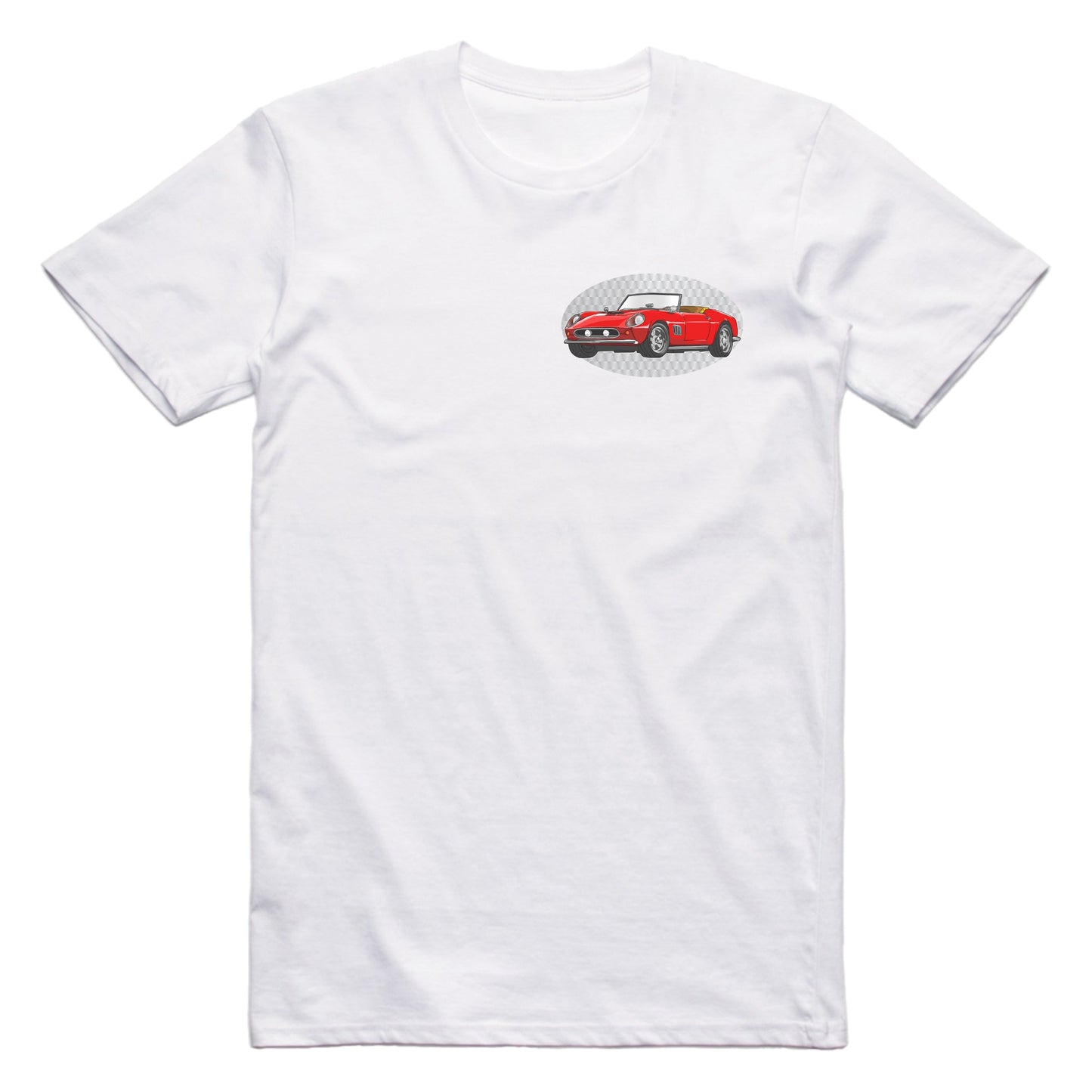 Ferris Bueller Ferrari Famous Car Chest Logo T-shirt White / S Famous Car T-Shirt