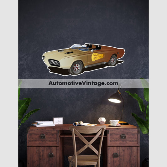 Fireball 500 Plymouth Barracuda Famous Car Wall Sticker 12 Wide