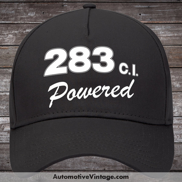 General Motors 283 C.i. Powered Engine Size Car Hat Black