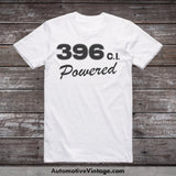 General Motors 396 C.i. Powered Engine Size Car T-Shirt White / S T-Shirt
