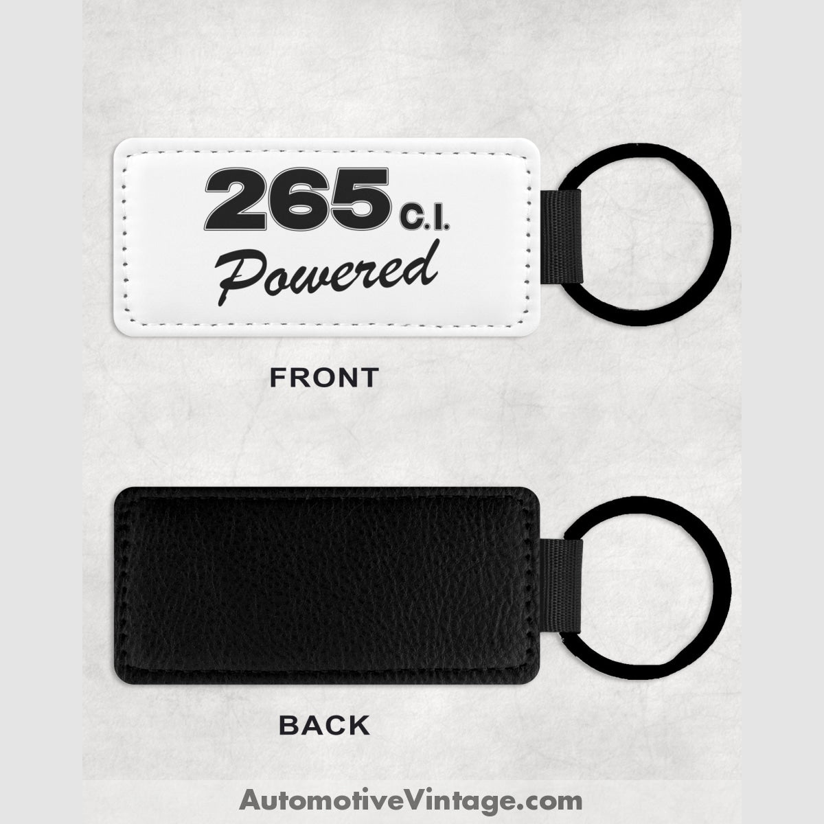 Chevrolet 265 C.i. Powered Leather Car Key Chain Engine Size Keychains
