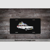 Ghostbusters Ecto-1 Cadillac Famous Car License Plate Black