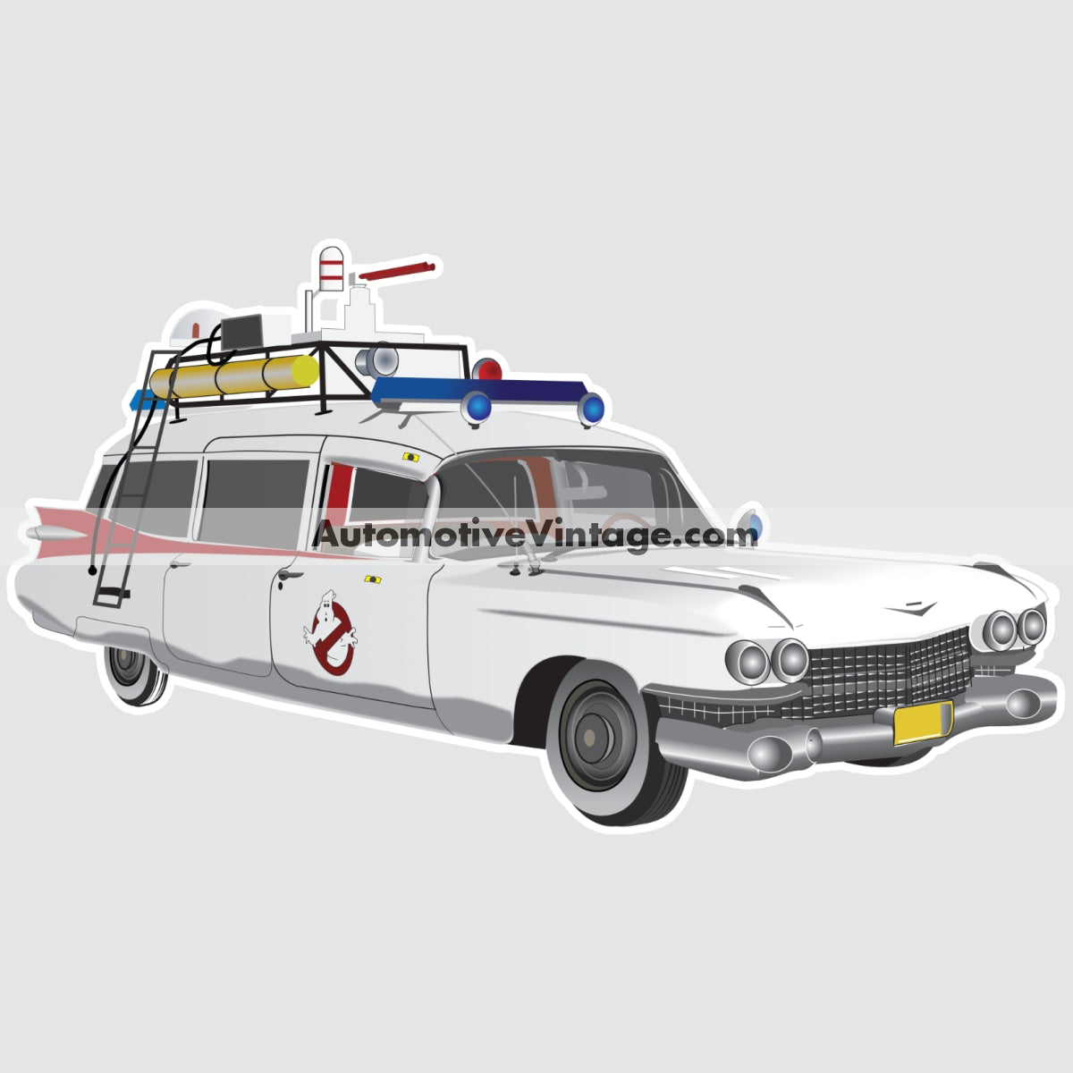 Ghostbusters Ecto-1 Cadillac Famous Car Wall Sticker – Automotive Vintage