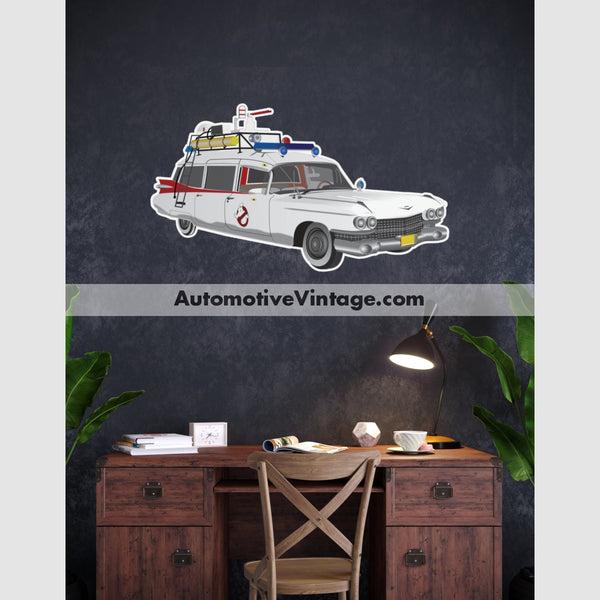 Ghostbusters Ecto-1 Cadillac Famous Car Wall Sticker 12 Wide