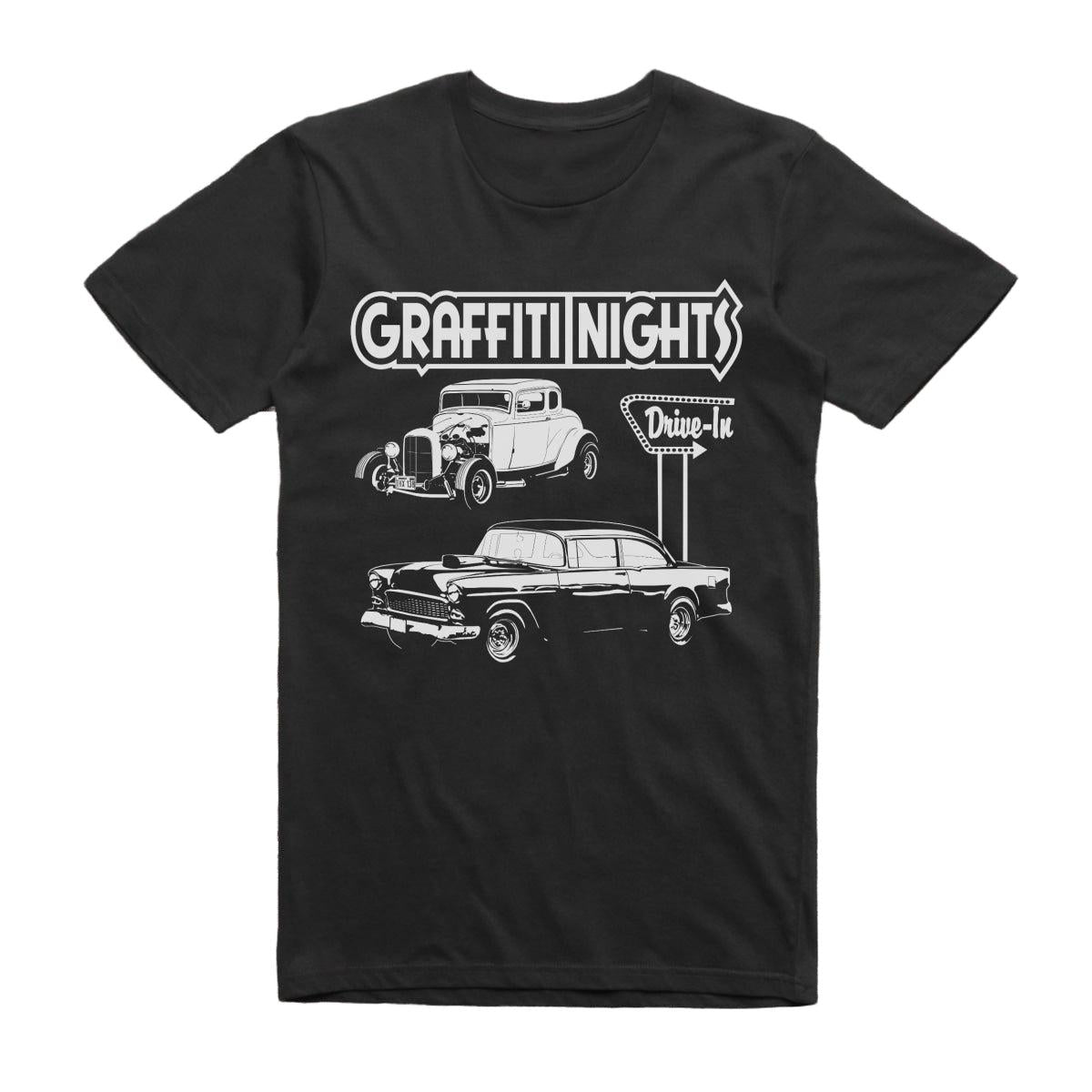 Graffiti Nights Greaser Style Car T-Shirt S T-Shirt