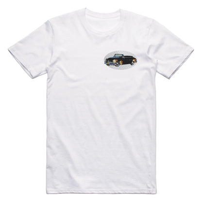 Grease Scorpions Mercury Famous Car Chest Logo T-shirt White / S Famous Car T-Shirt