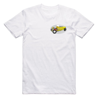 Happy Days Ford Pickup Famous Car Chest Logo T-shirt White / S Famous Car T-Shirt