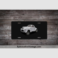 Hot Rod Willys Famous Car License Plate Black
