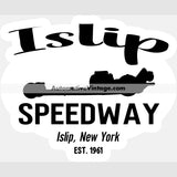 Islip Speedway New York B&W Drag Racing Sticker Stickers