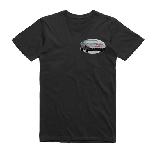 Knight Rider KITT Pontiac Trans Am Famous Car Chest Logo T-shirt Black / S Famous Car T-Shirt