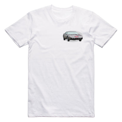 Knight Rider KITT Pontiac Trans Am Famous Car Chest Logo T-shirt White / S Famous Car T-Shirt