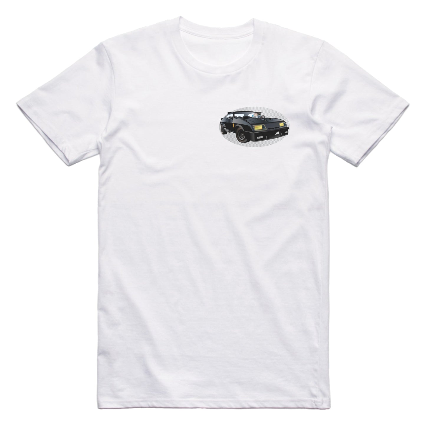 Mad Max Interceptor Famous Car Chest Logo T-shirt White / S Famous Car T-Shirt