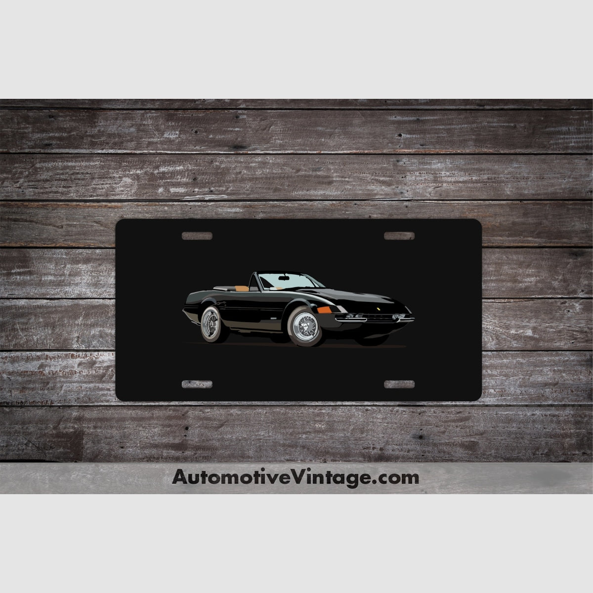 Miami Vice Ferrari Daytona Famous Car License Plate Black