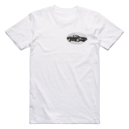 Miami Vice Ferrari Daytona Famous Car Chest Logo T-shirt White / S Famous Car T-Shirt