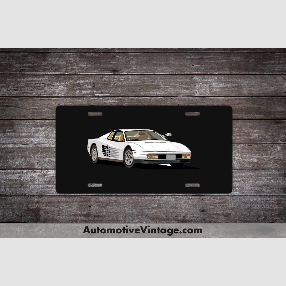 Miami Vice Ferrari Testarossa Famous Car License Plate Black