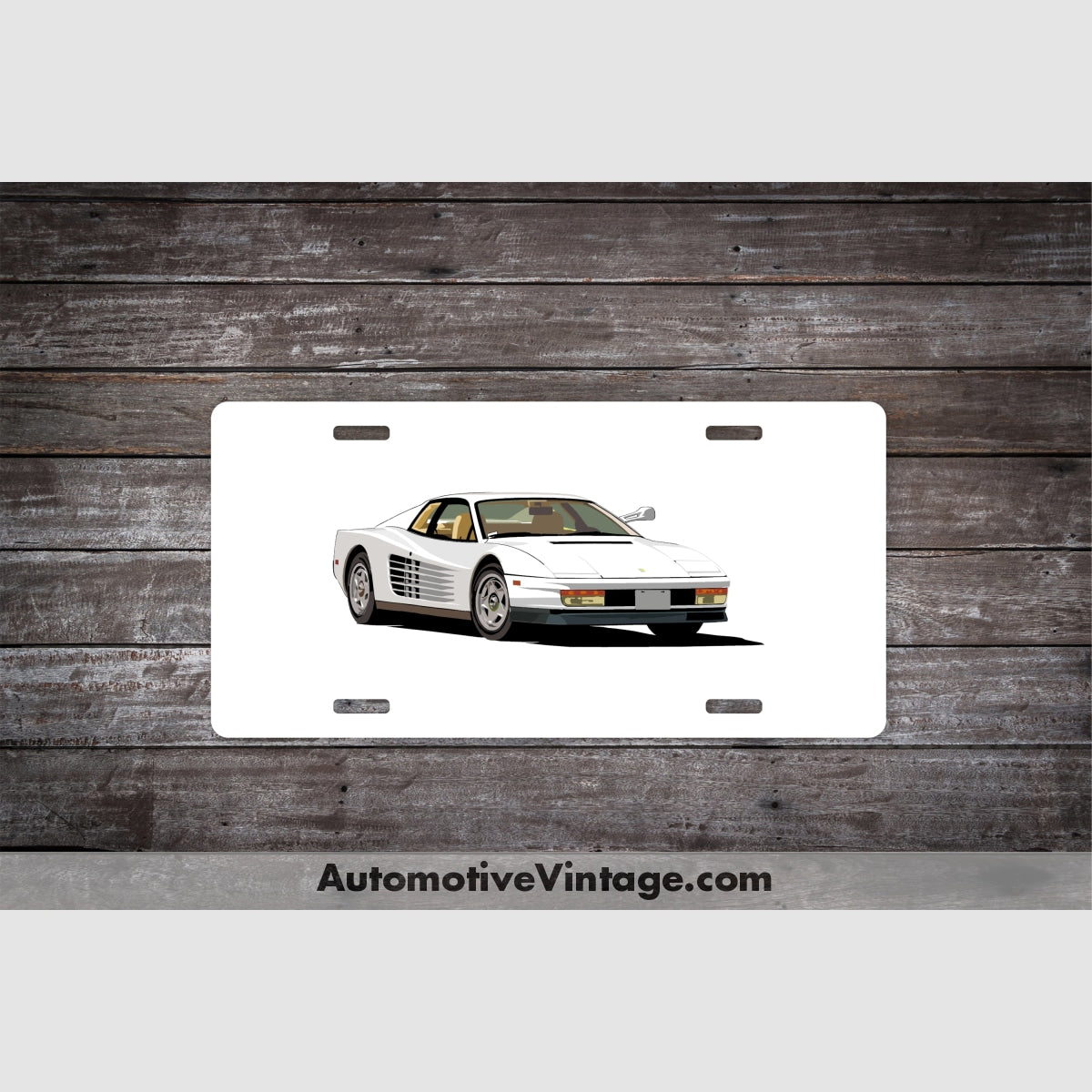 Miami Vice Ferrari Testarossa Famous Car License Plate White