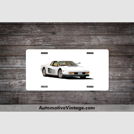 Miami Vice Ferrari Testarossa Famous Car License Plate White