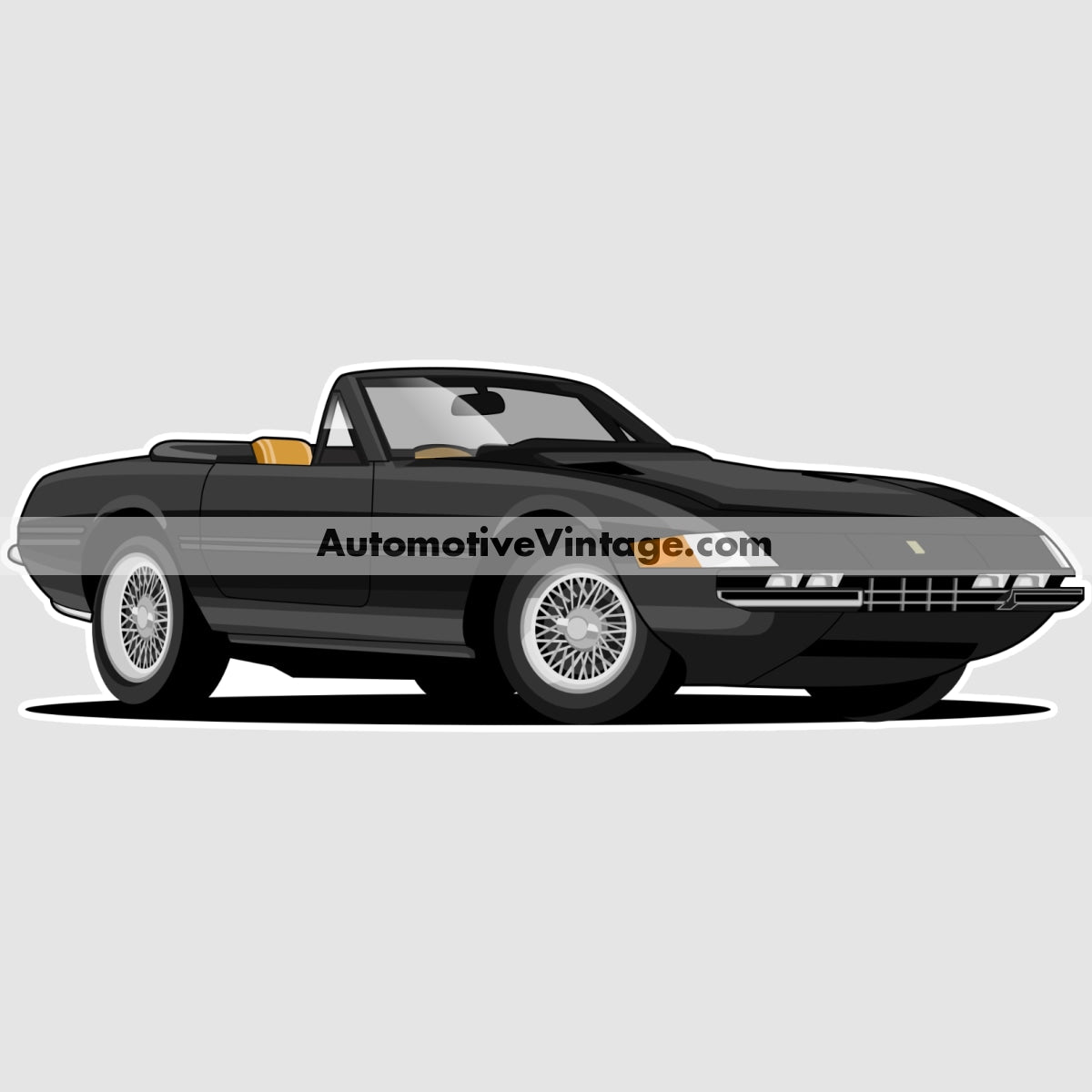 Miami Vice Ferrari Daytona Spyder Famous Car Wall Sticker