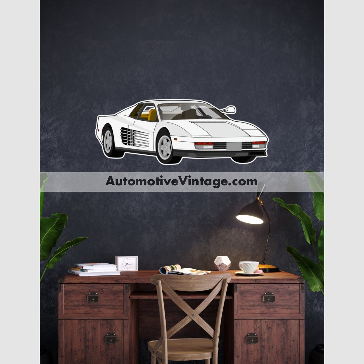 Miami Vice Ferrari Testarossa Famous Car Wall Sticker