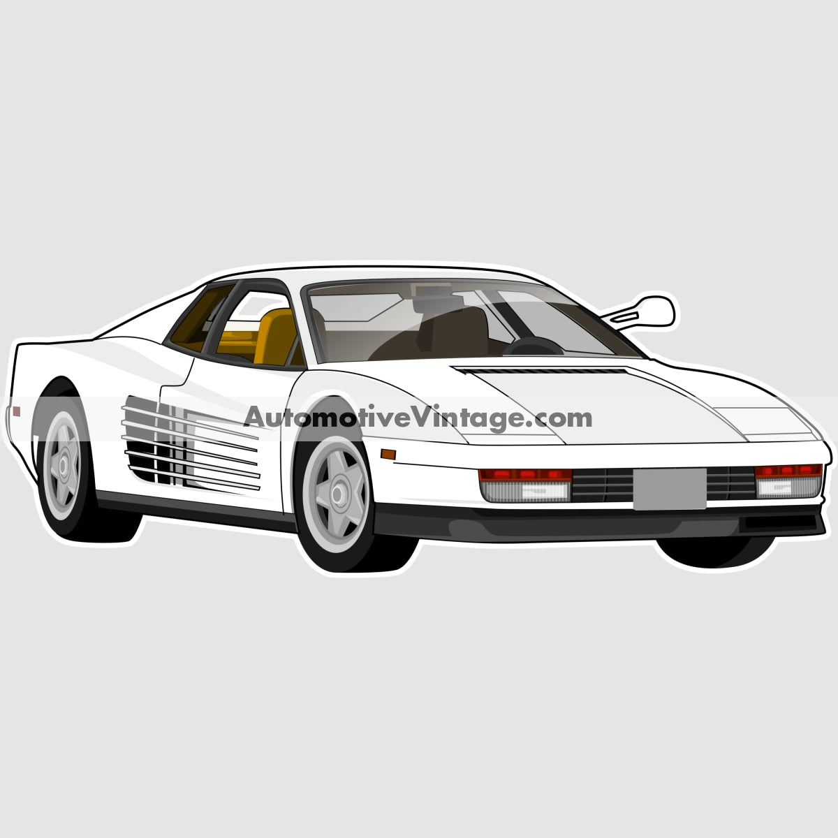 Miami Vice Ferrari Testarossa Famous Car Wall Sticker